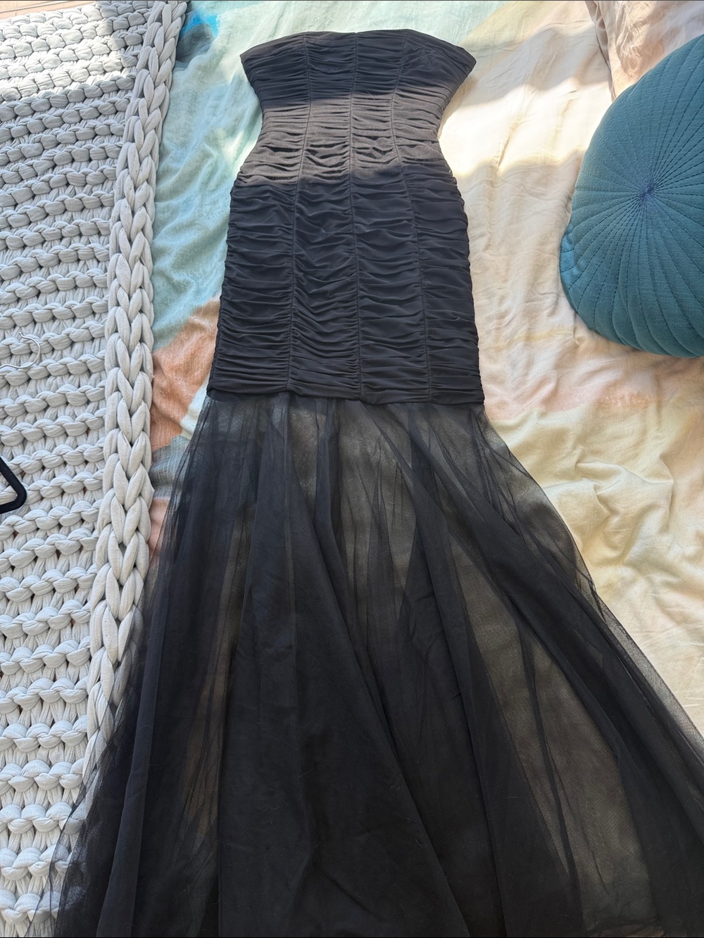 Zac Posen Black Strapless Corseted Evening Gown